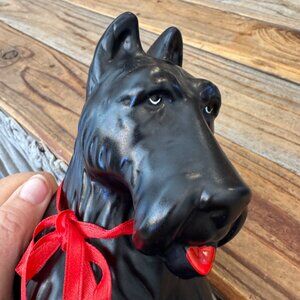 Vintage black Scotty dog planter ceramic figural plant pot